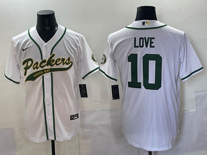 Men 2025 Green Bay Packers #10 Love white Joint Name Nike Limited NFL Jersey style 001->green bay packers->NFL Jersey